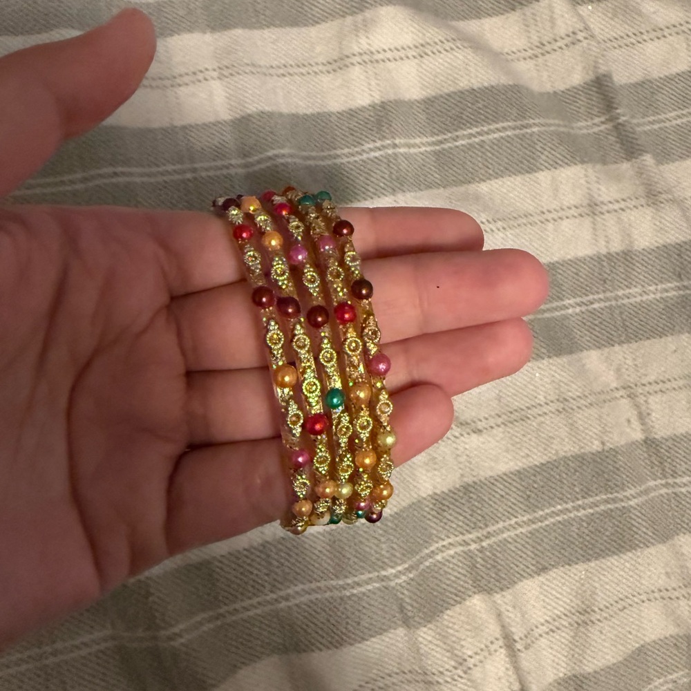 Colorful Beaded Bangle Suit